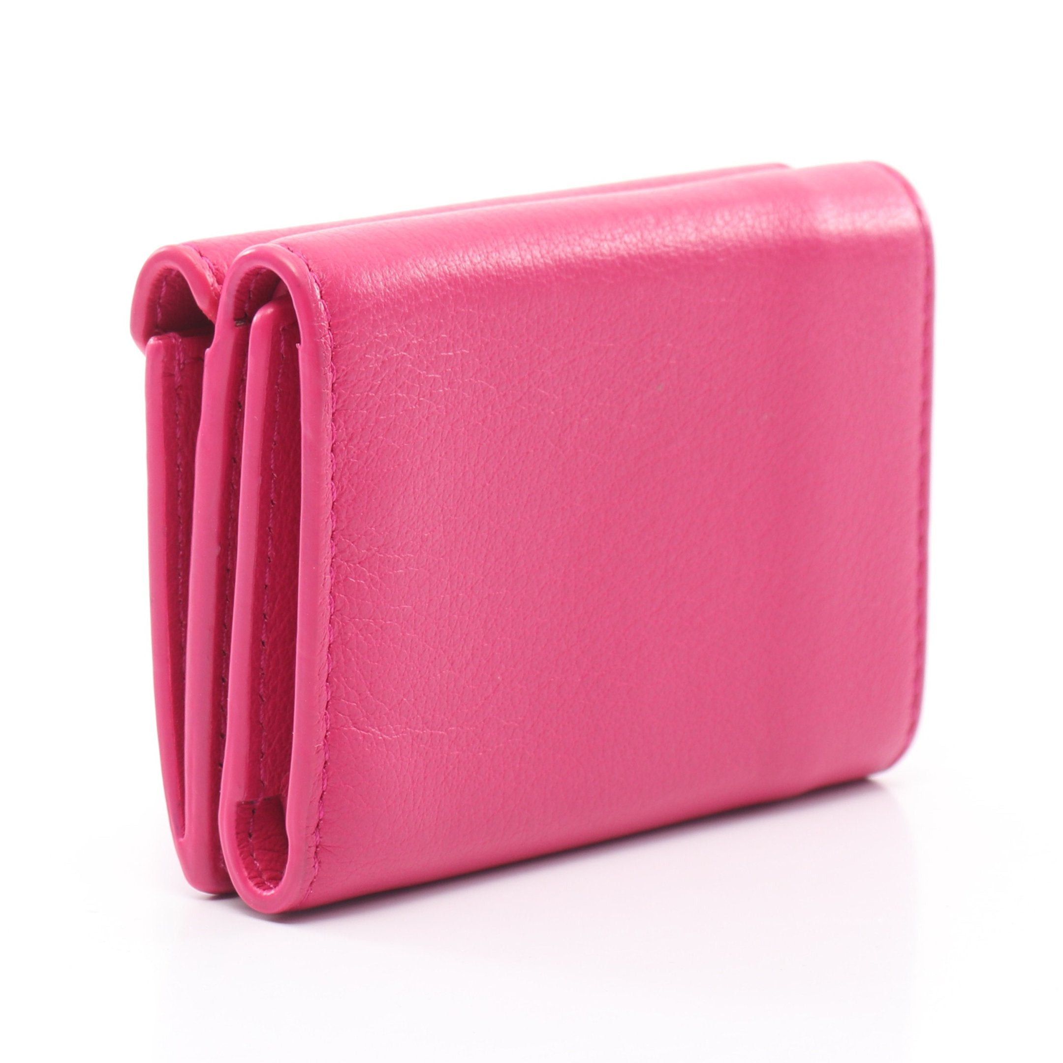 Balenciaga Balenciaga Paper Mini Wallet Compact Trifold Leather Pink Purple Size ONE SIZE - 2 Thumbnail