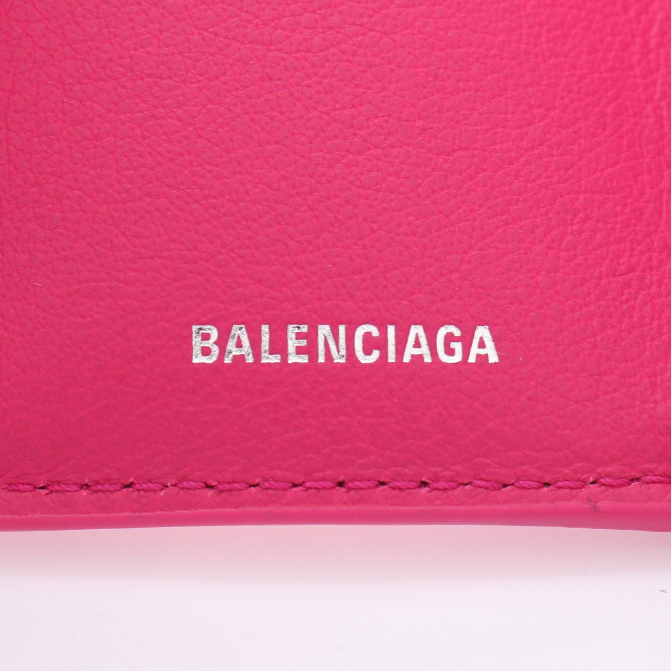 Balenciaga Balenciaga Paper Mini Wallet Compact Trifold Leather Pink Purple Size ONE SIZE - 4 Thumbnail