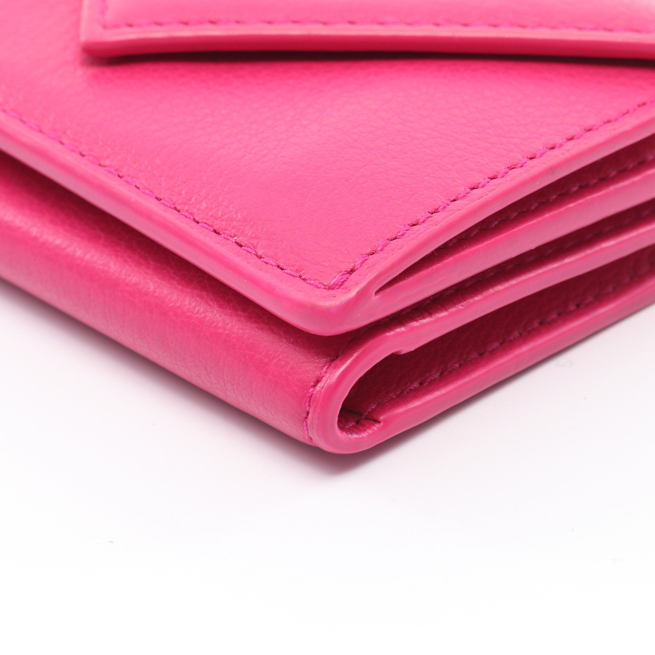 Balenciaga Balenciaga Paper Mini Wallet Compact Trifold Leather Pink Purple Size ONE SIZE - 6 Thumbnail