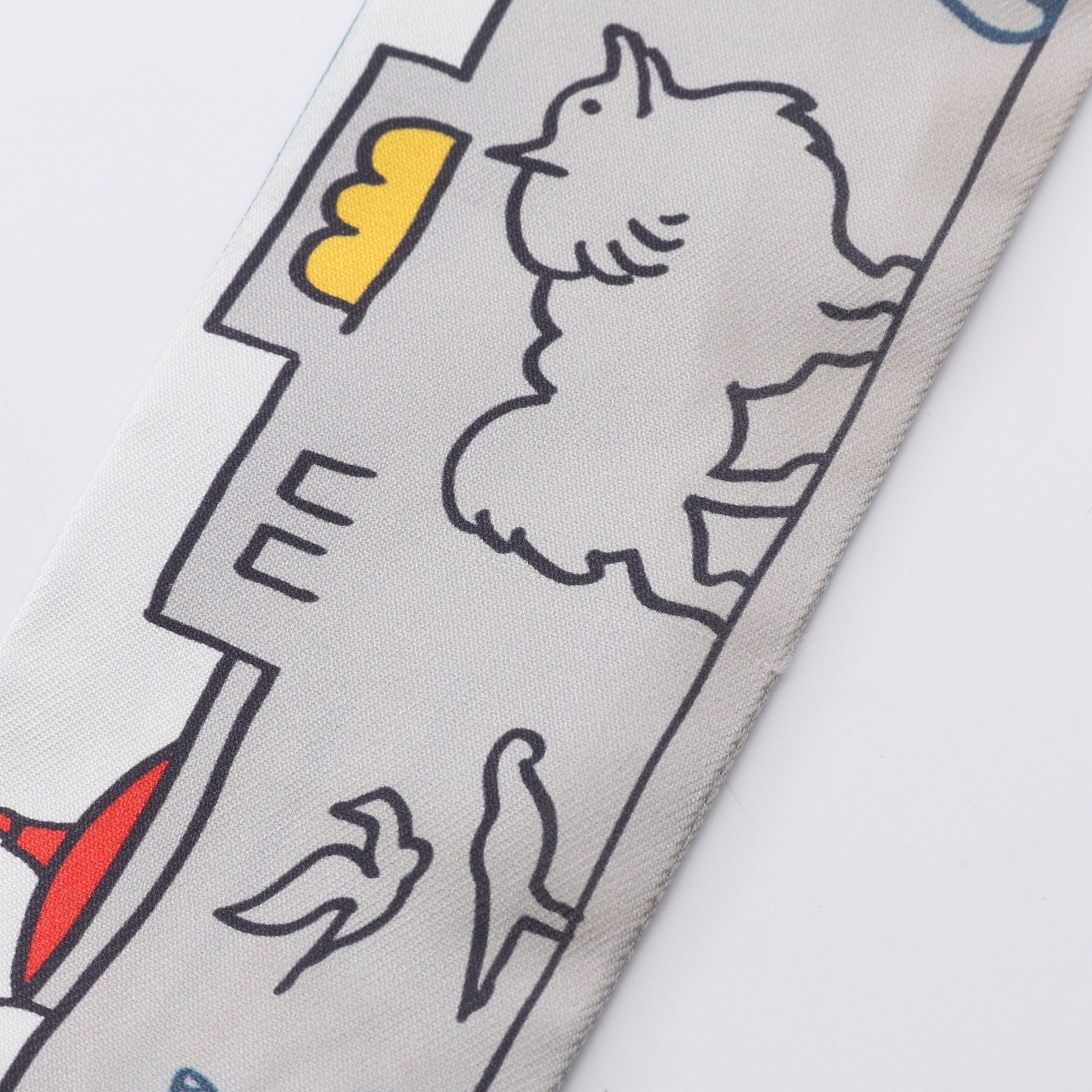 Hermes Hermes Twilly Parisian Dog Scarf Silk Gray Multicolor Size ONE SIZE - 8 Thumbnail
