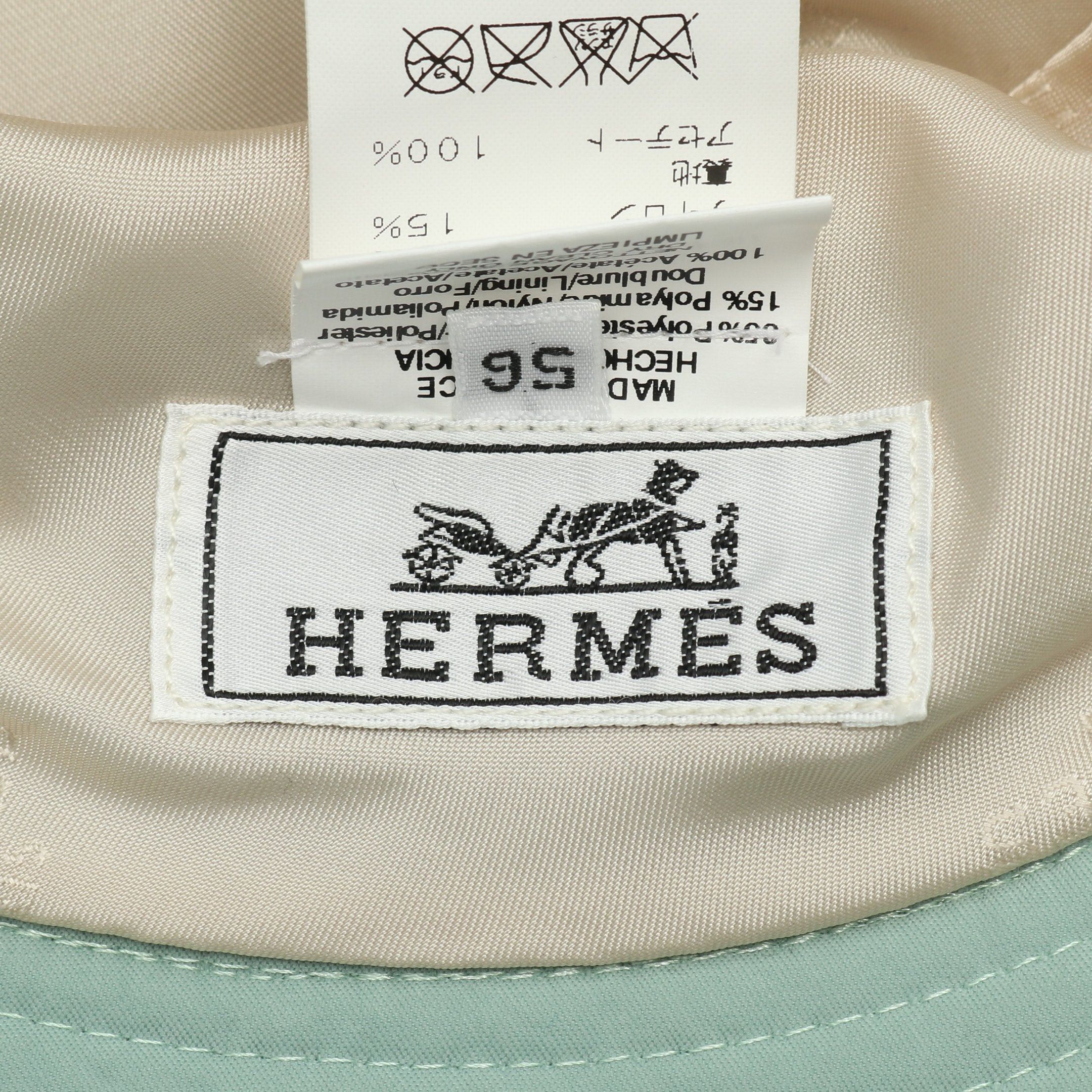 Hermes Hermes H Logo Bucket Hat Light Green Size ONE SIZE - 4 Thumbnail