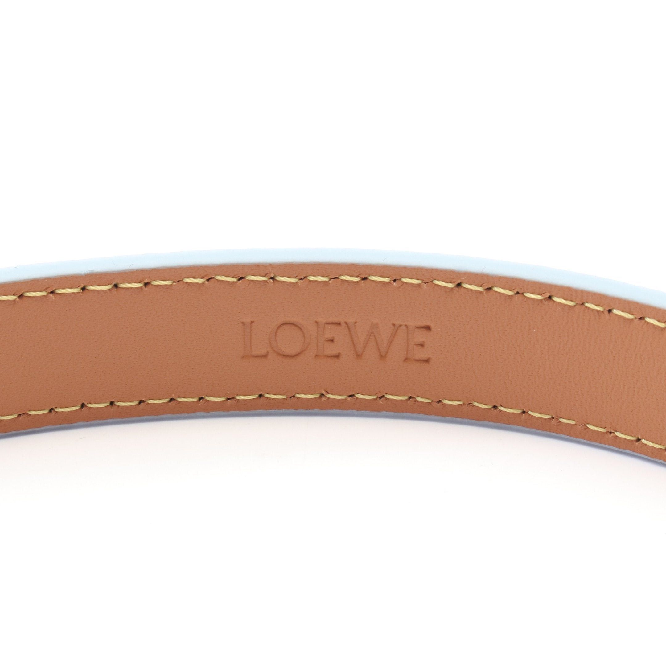 Loewe Loewe Anagram Belt Leather Light Blue Size ONE SIZE - 4 Thumbnail