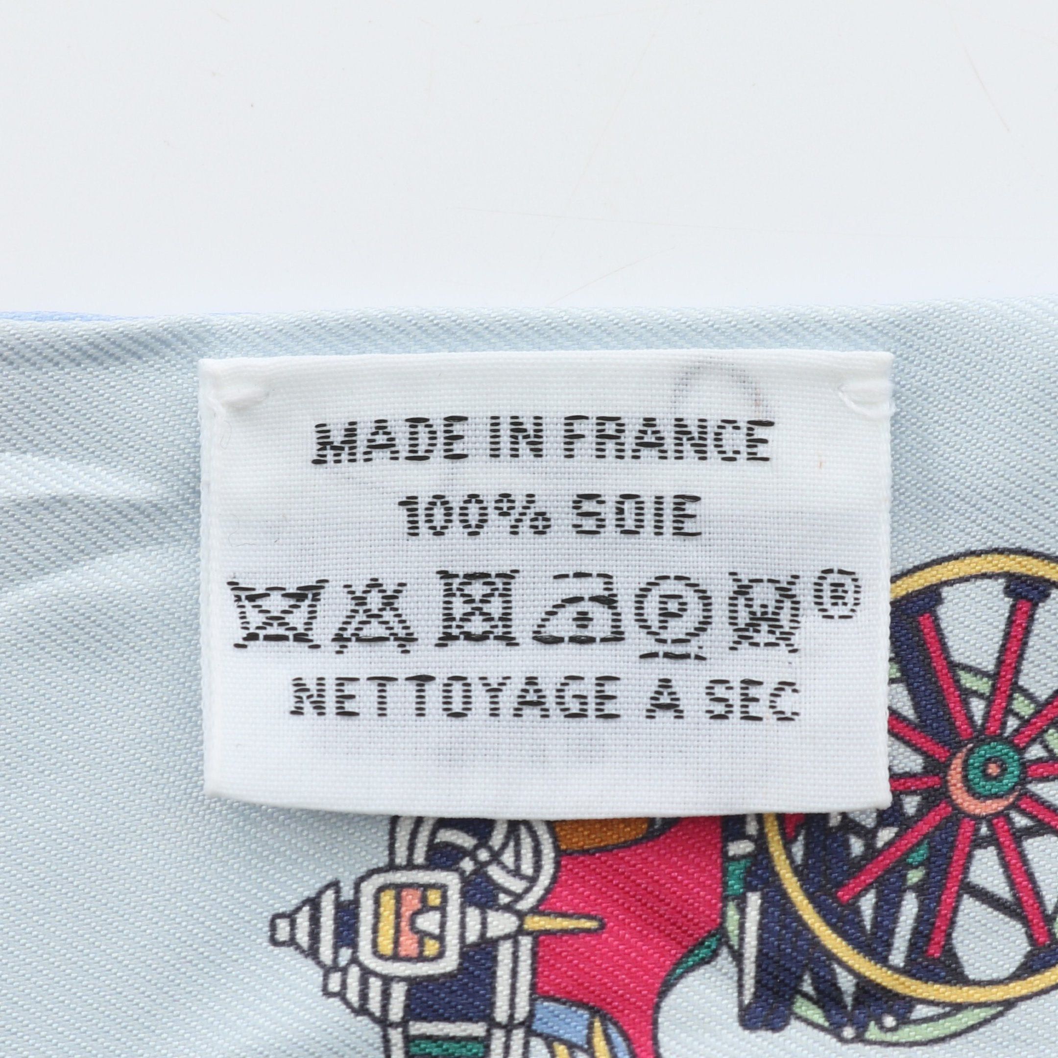 Hermes Hermes Twilly Voitures Exquises Scarf Silk Pink Light Blue Multicolor Size ONE SIZE - 3 Thumbnail