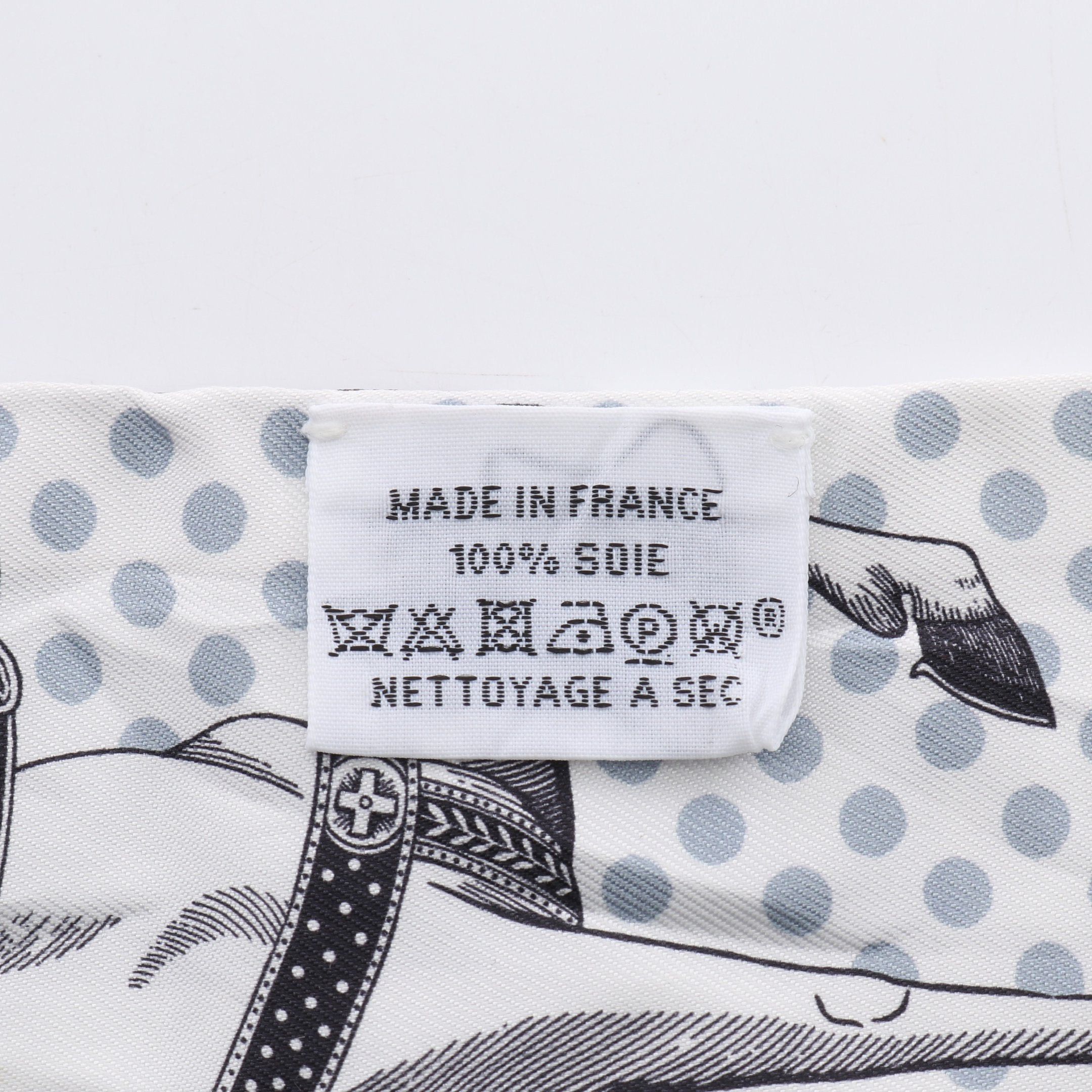 Hermes Hermes Twilly Cavalier En Formes Scarf Silk White Gray Navy Size ONE SIZE - 3 Thumbnail