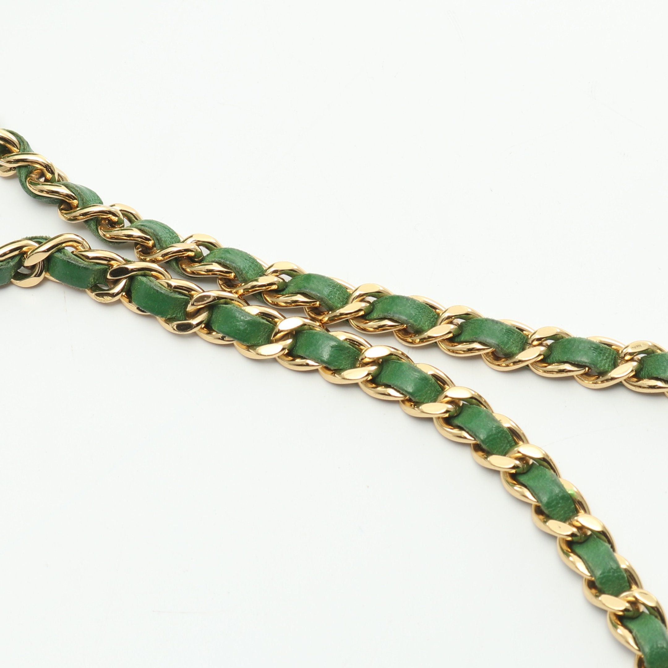 Chanel Chanel Matelasse Single Flap Chain Shoulder Bag Cotton Jersey Leather Green Gold Hardware Size ONE SIZE - 10 Thumbnail