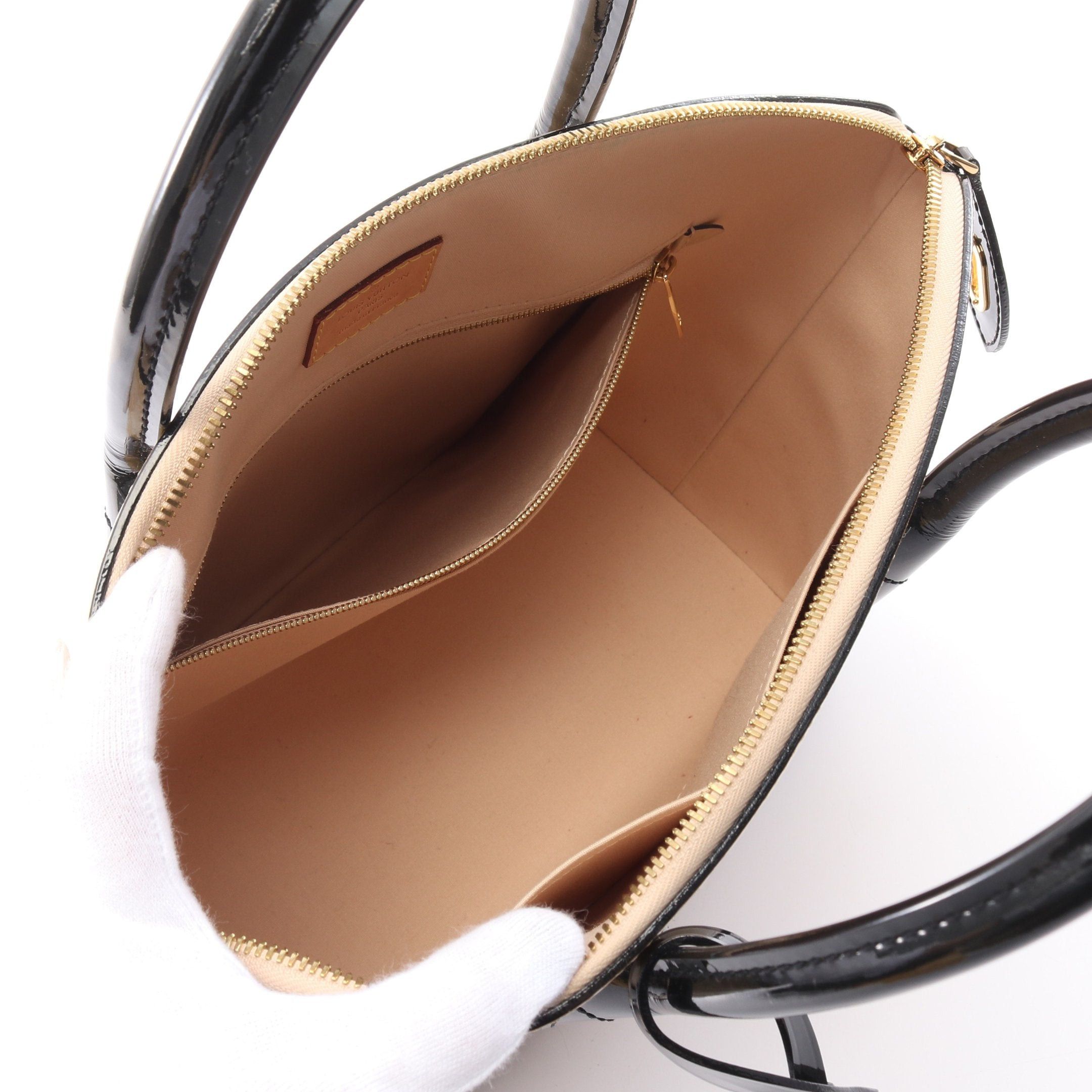 Louis Vuitton Louis Vuitton Lockit Pm Monogram Vernis Dune Handbag Leather Beige Black Size ONE SIZE - 3 Thumbnail