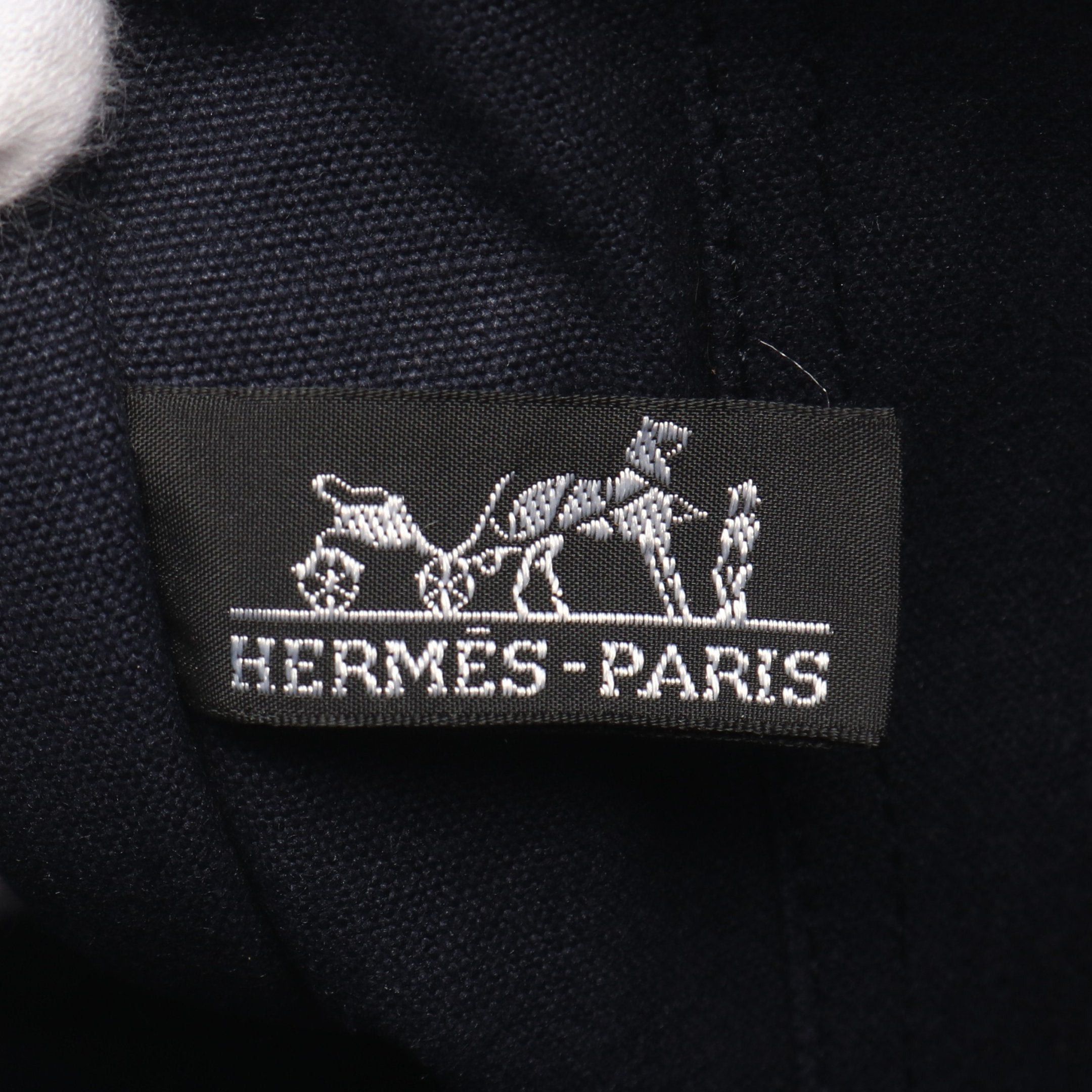 Hermes Hermes Fool Toe Mm Handbag Tote Bag Canvas Navy Brown Silver Hardware Size ONE SIZE - 4 Thumbnail
