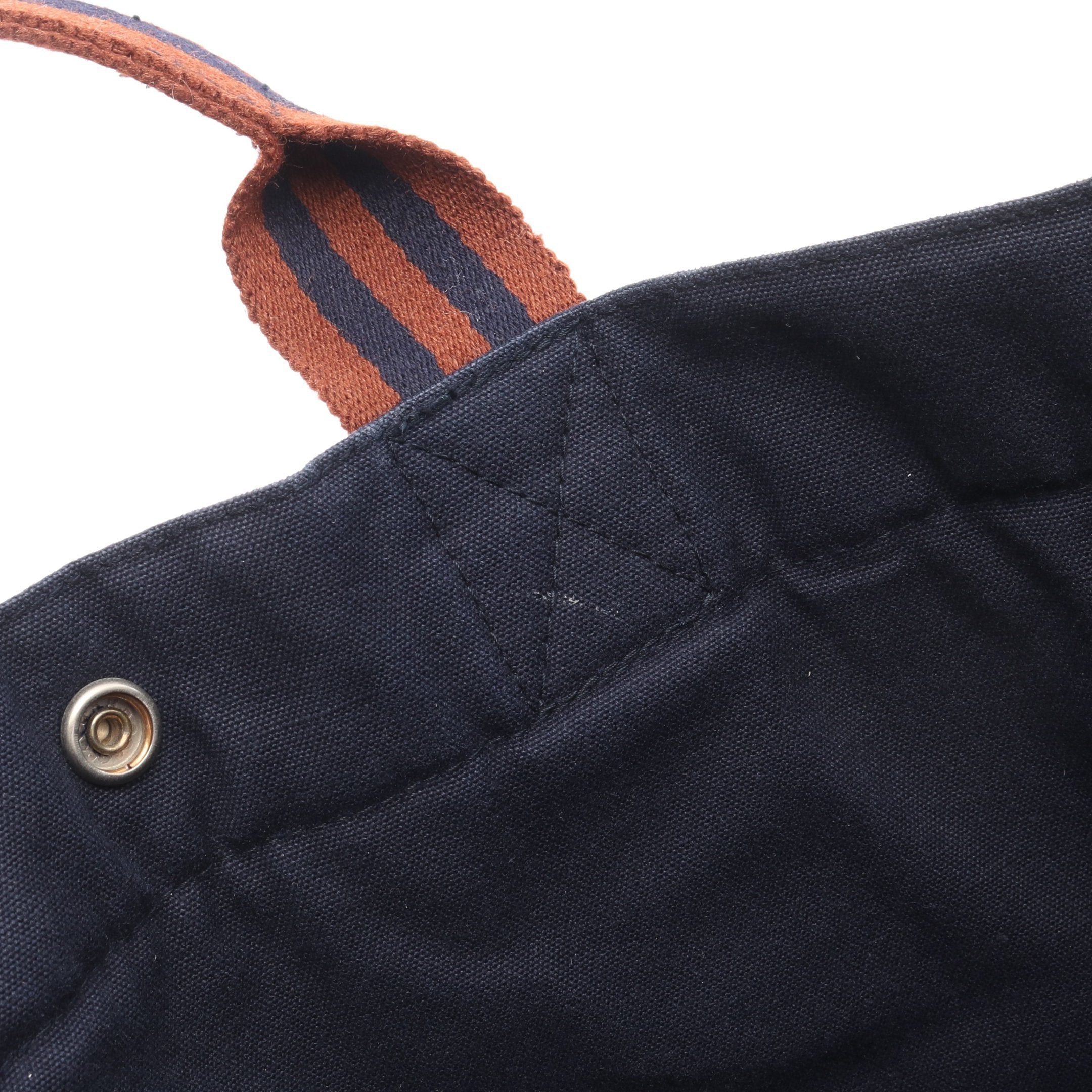 Hermes Hermes Fool Toe Mm Handbag Tote Bag Canvas Navy Brown Silver Hardware Size ONE SIZE - 10 Thumbnail