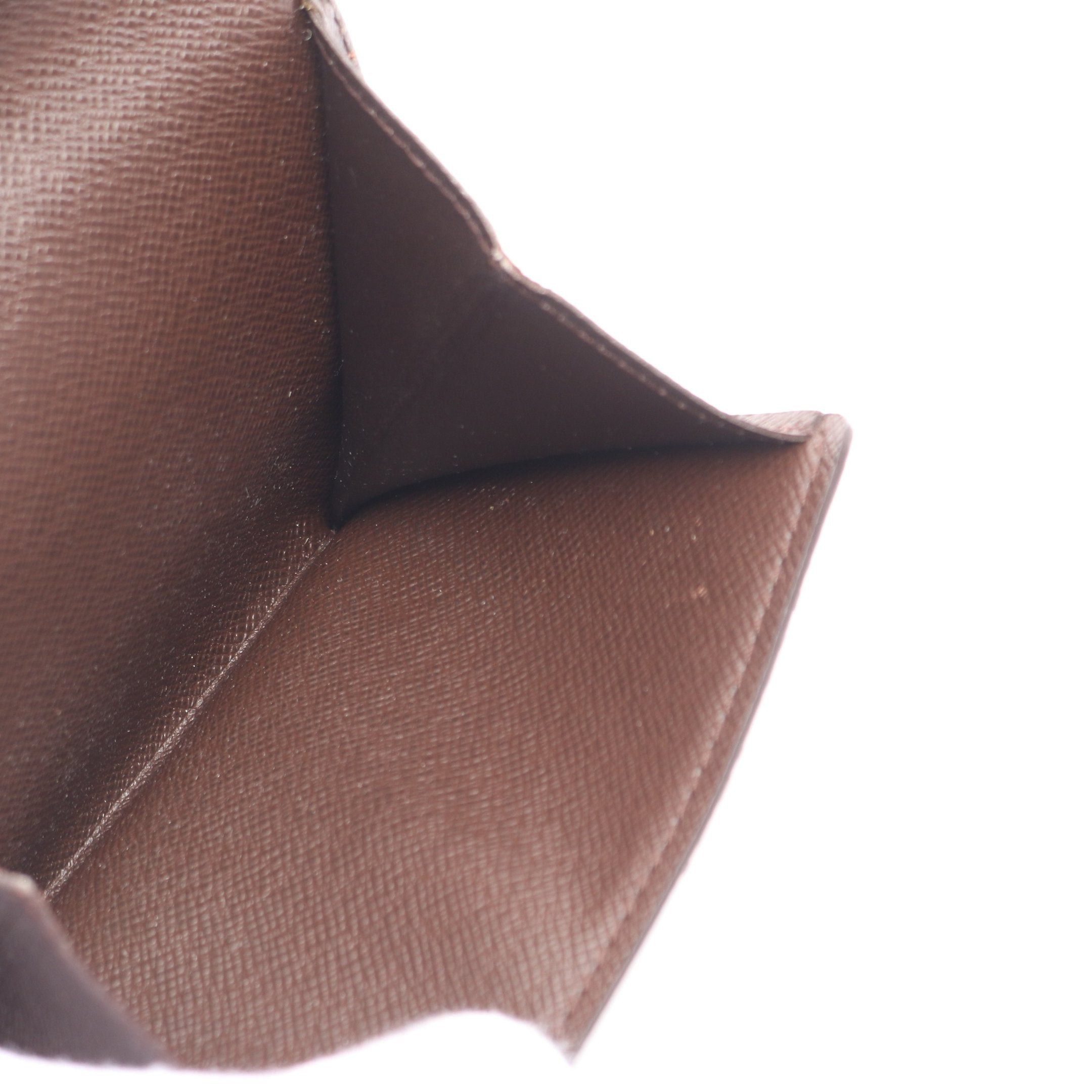 Louis Vuitton Louis Vuitton Portefeuil Elise Damier Ebene Double Hook Wallet Leather Brown Size ONE SIZE - 10 Thumbnail