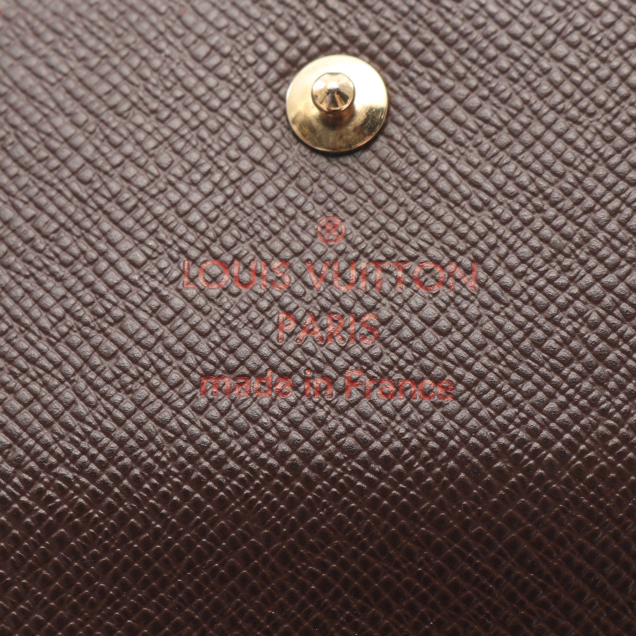 Louis Vuitton Louis Vuitton Portefeuil Elise Damier Ebene Double Hook Wallet Leather Brown Size ONE SIZE - 4 Thumbnail