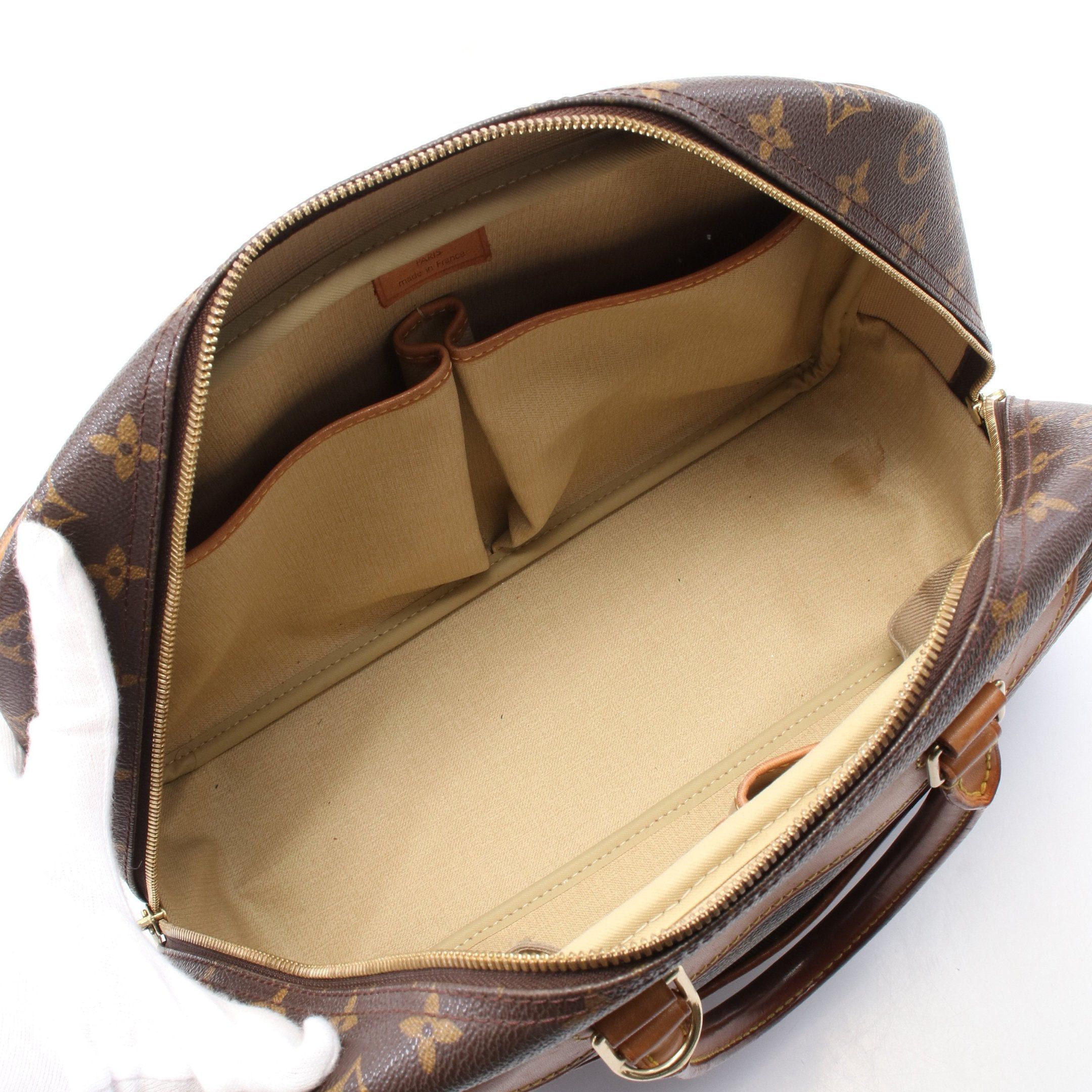 Louis Vuitton Louis Vuitton Deauville Bowling Vanity Monogram Handbag Leather Brown Size ONE SIZE - 3 Thumbnail