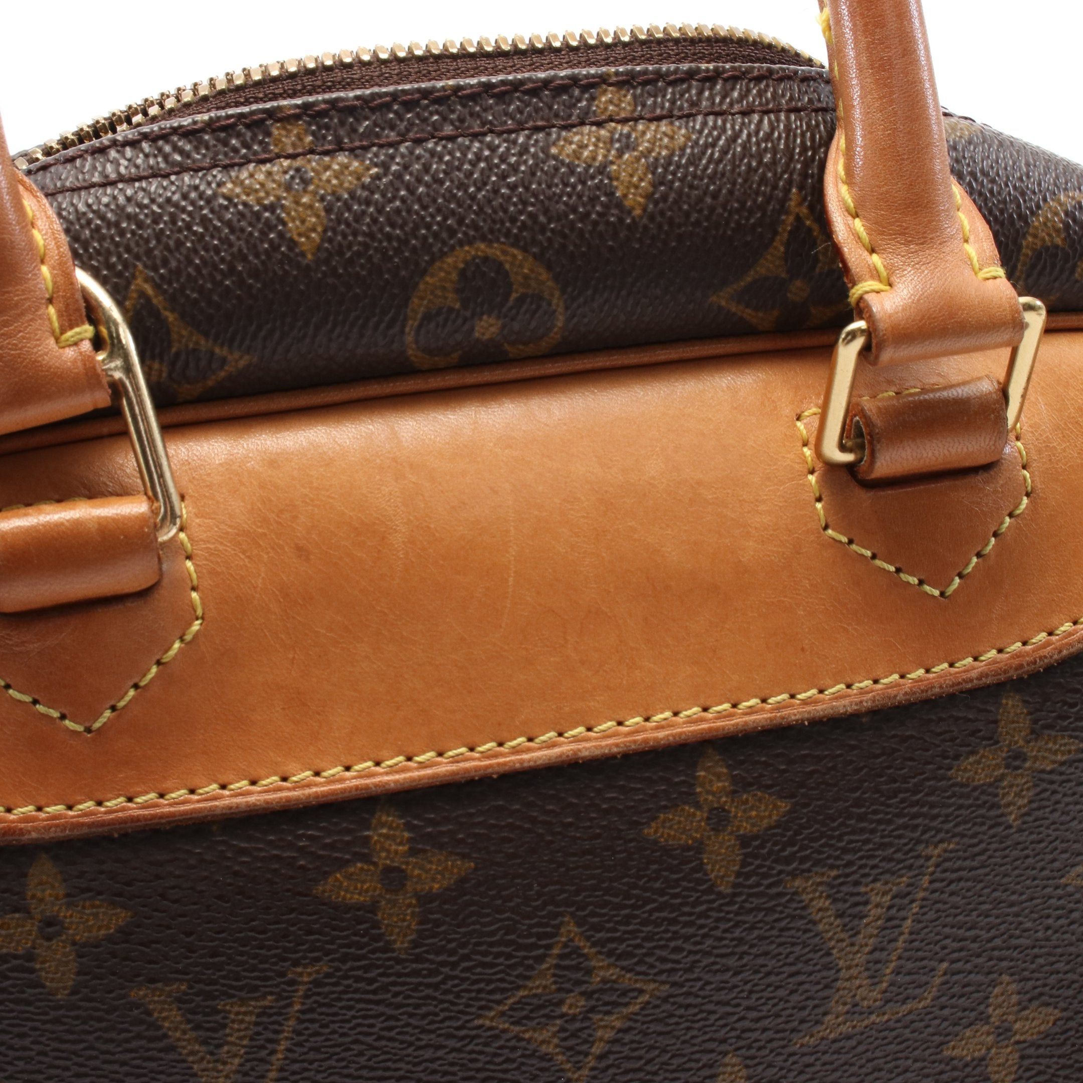 Louis Vuitton Louis Vuitton Deauville Bowling Vanity Monogram Handbag Leather Brown Size ONE SIZE - 9 Thumbnail