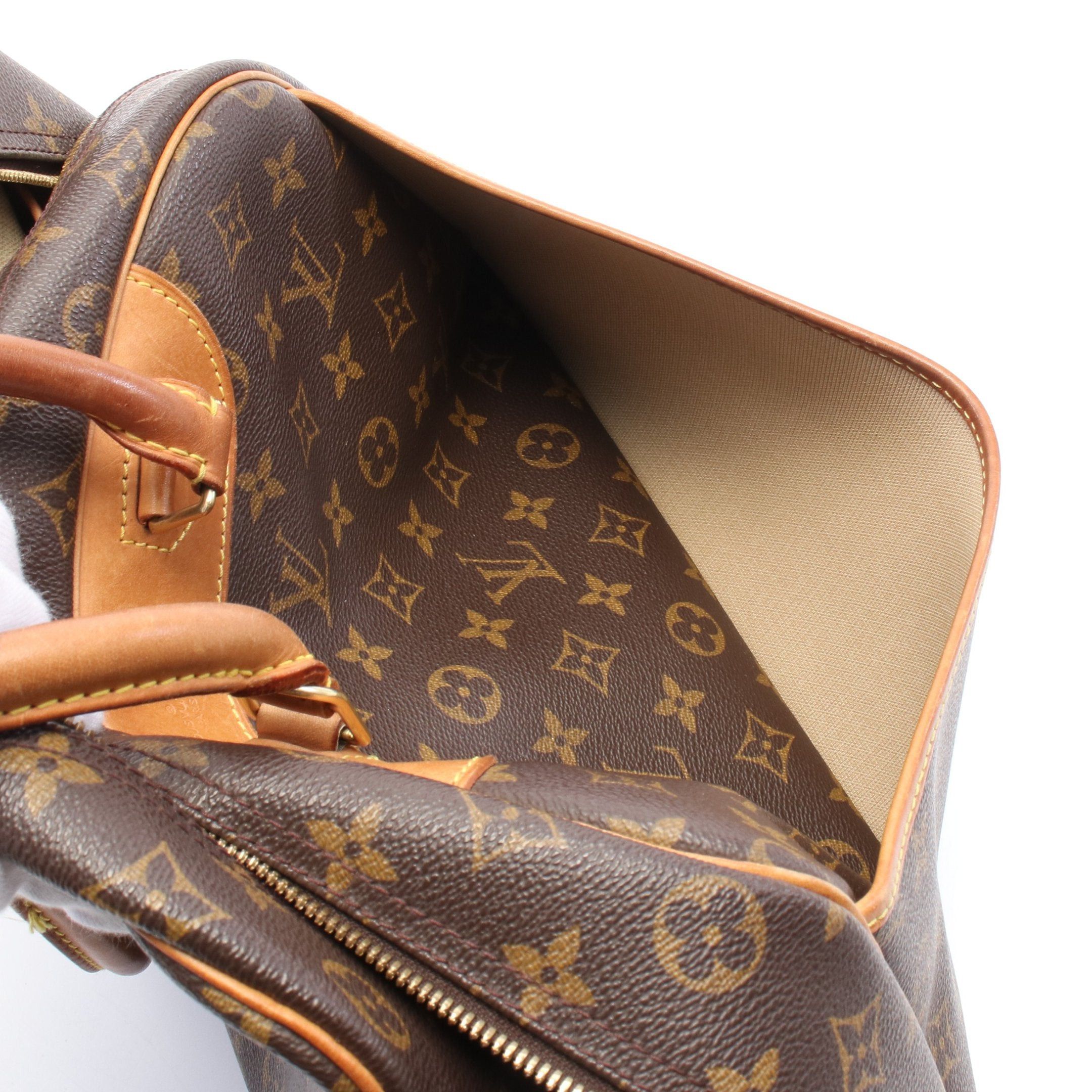 Louis Vuitton Louis Vuitton Deauville Bowling Vanity Monogram Handbag Leather Brown Size ONE SIZE - 6 Thumbnail