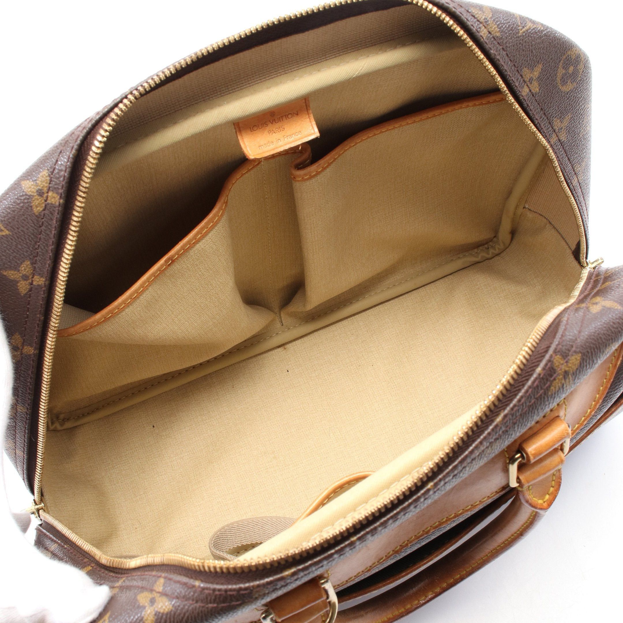 Louis Vuitton Louis Vuitton Deauville Bowling Vanity Monogram Handbag Leather Brown Size ONE SIZE - 3 Thumbnail