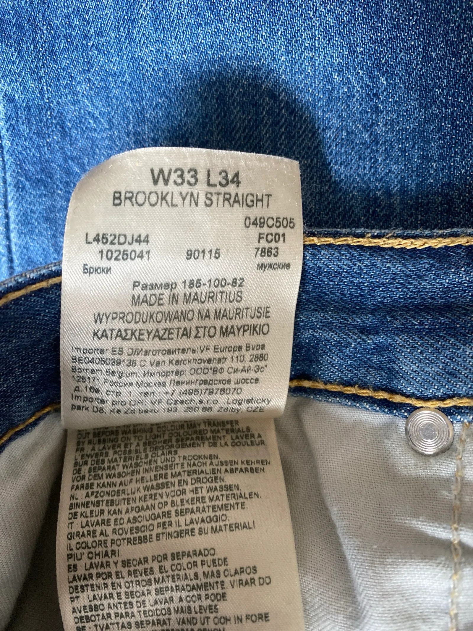 Lee Lee Brooklyn Straight Jeans Size 33" - 4 Thumbnail