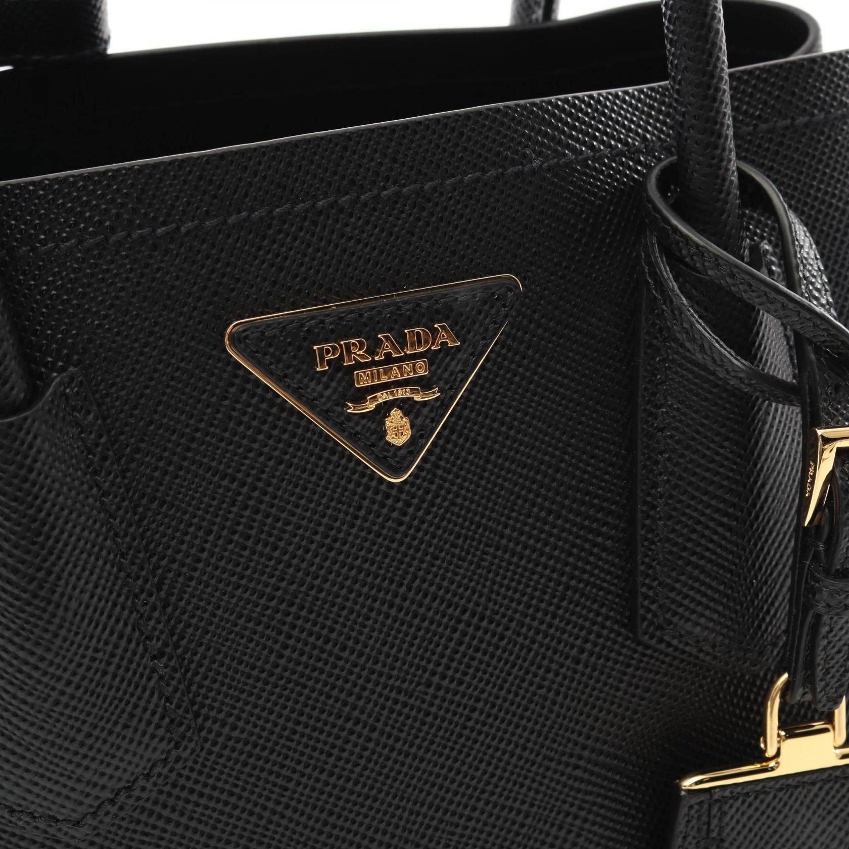 Prada Prada Saffiano Cuir Handbag Leather Black Size ONE SIZE - 6 Thumbnail
