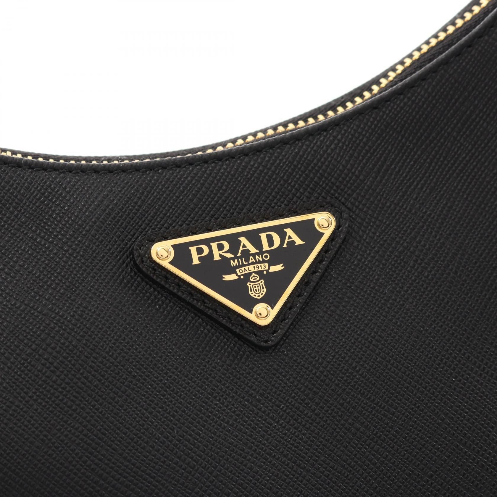 Prada Prada Saffiano Lux Re-Edition 1995 Chain Re-Nylon Shoulder Bag Leather Black Size ONE SIZE - 7 Thumbnail
