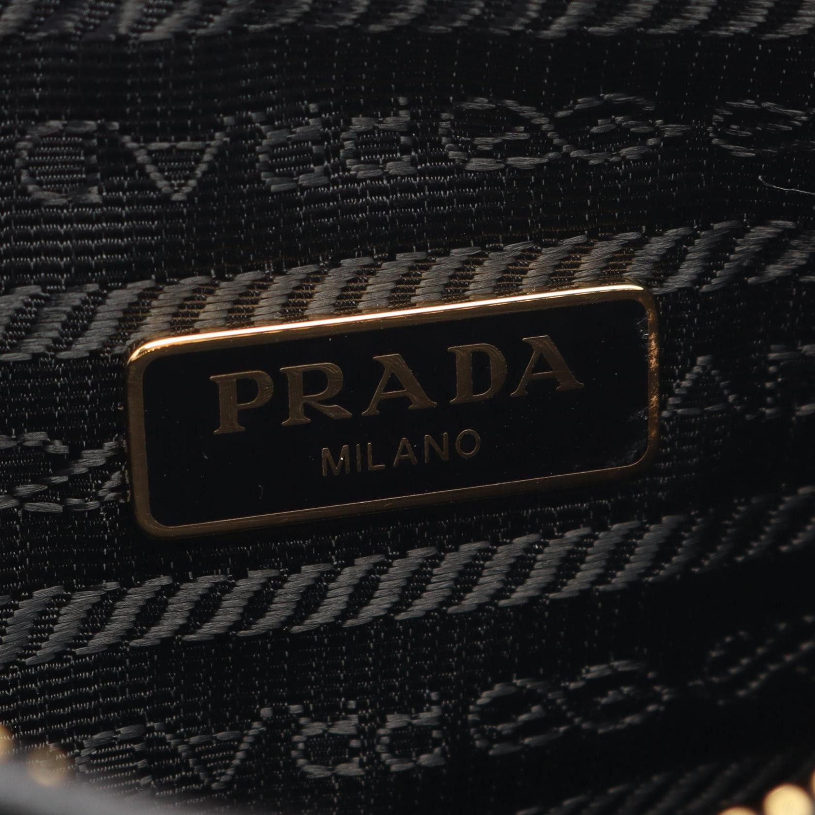 Prada Prada Saffiano Lux Re-Edition 1995 Chain Re-Nylon Shoulder Bag Leather Black Size ONE SIZE - 4 Thumbnail