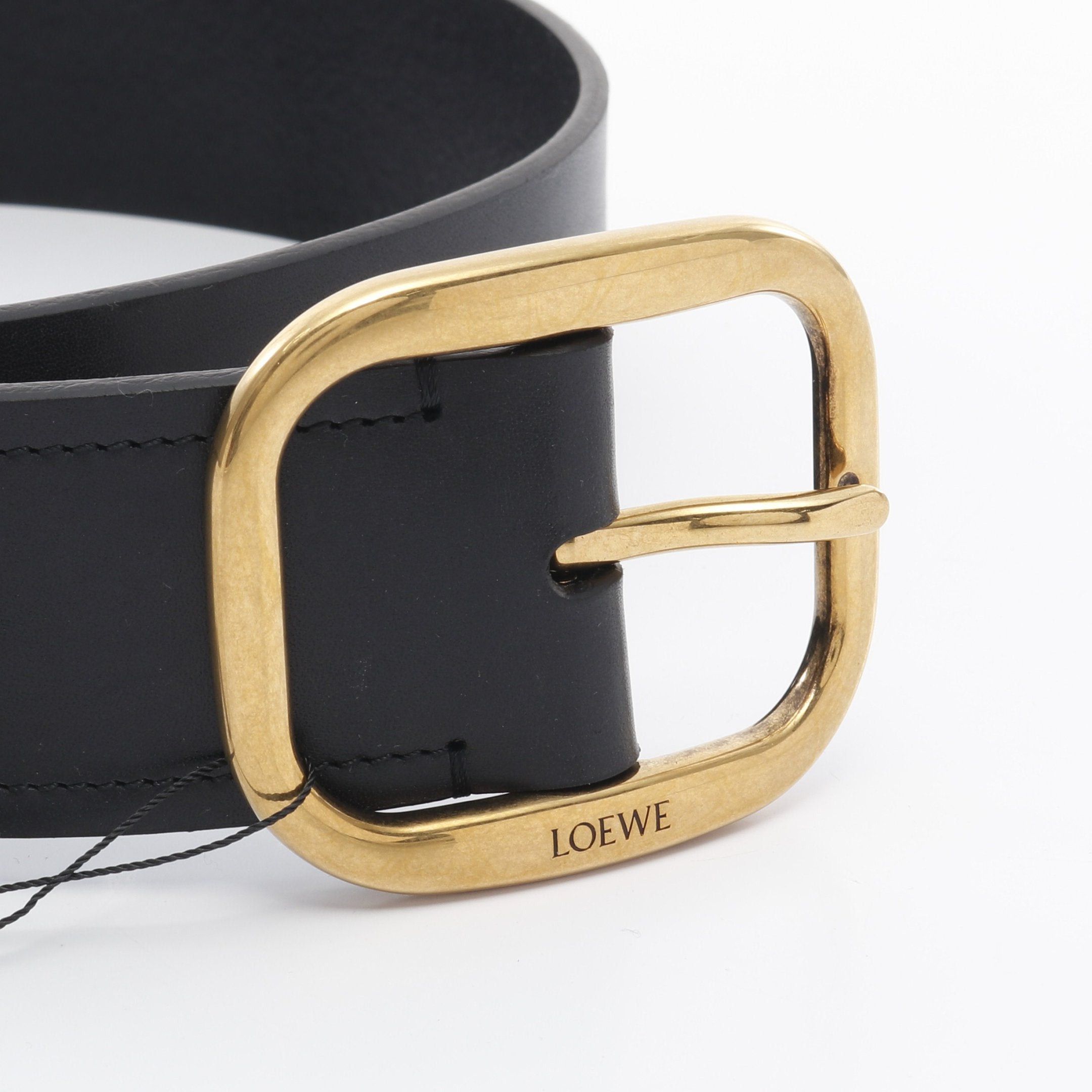 Loewe Loewe Round Soft Belt Leather Black Gold Hardware Size ONE SIZE - 2 Thumbnail