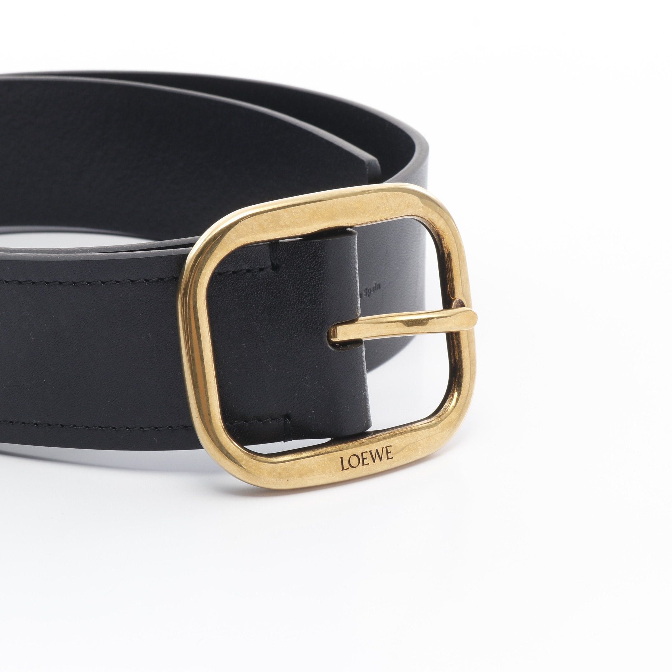 Loewe Loewe Round Soft Belt Leather Black Gold Hardware Size ONE SIZE - 2 Thumbnail