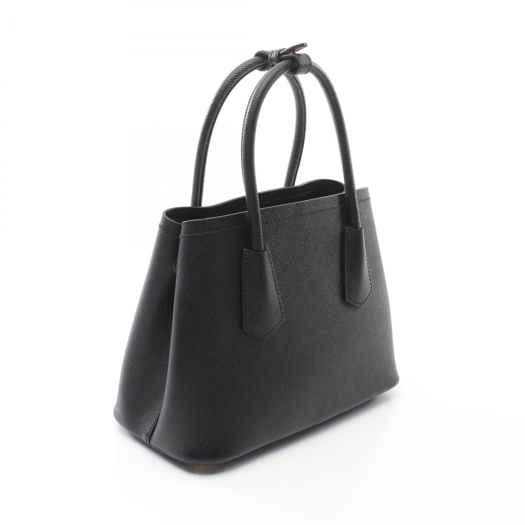 Prada Prada Saffiano Cuir Handbag Leather Black Size ONE SIZE - 2 Thumbnail