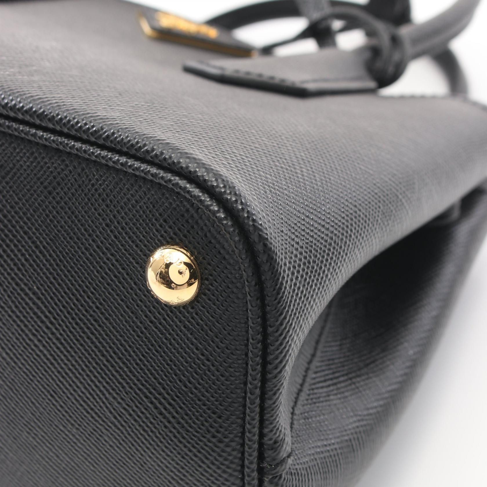 Prada Prada Saffiano Cuir Handbag Leather Black Size ONE SIZE - 5 Thumbnail