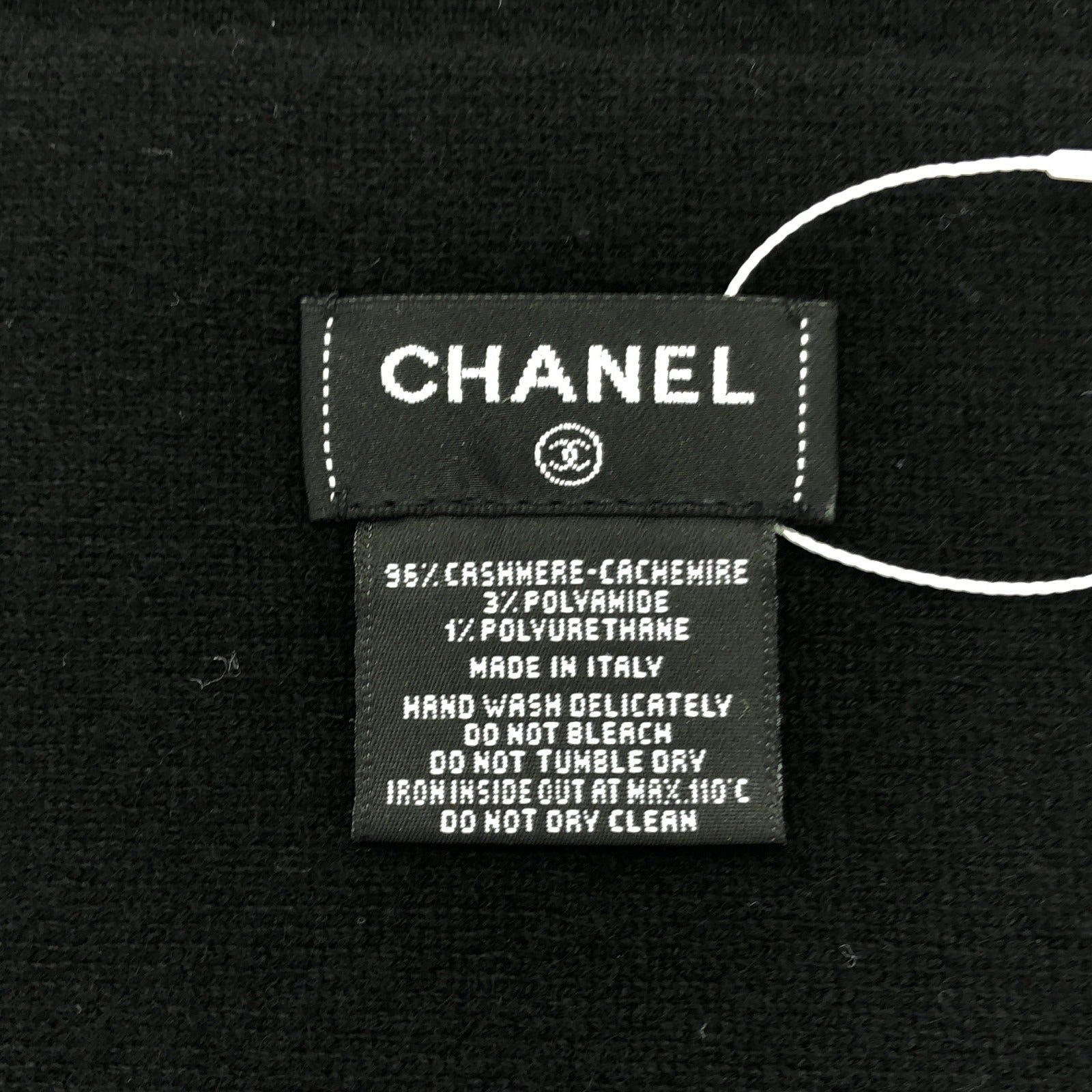Chanel Chanel Coco Mark Scarf Cashmere Black Size ONE SIZE - 4 Thumbnail