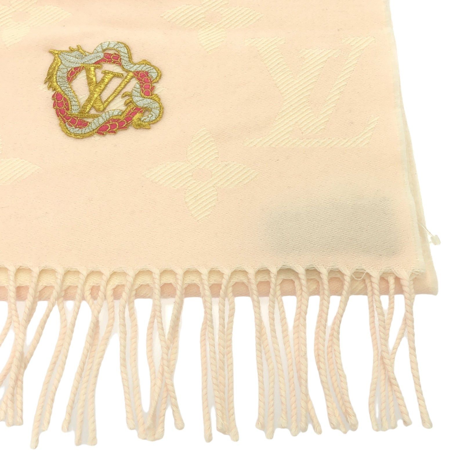 Louis Vuitton Louis Vuitton Lv Essential Precious Dragon S00 Scarf Wool Pink Size ONE SIZE - 3 Thumbnail