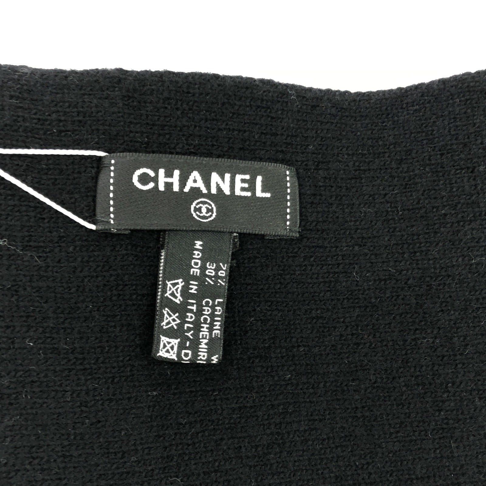 Chanel Chanel Logo Scarf Wool Black Size ONE SIZE - 4 Thumbnail