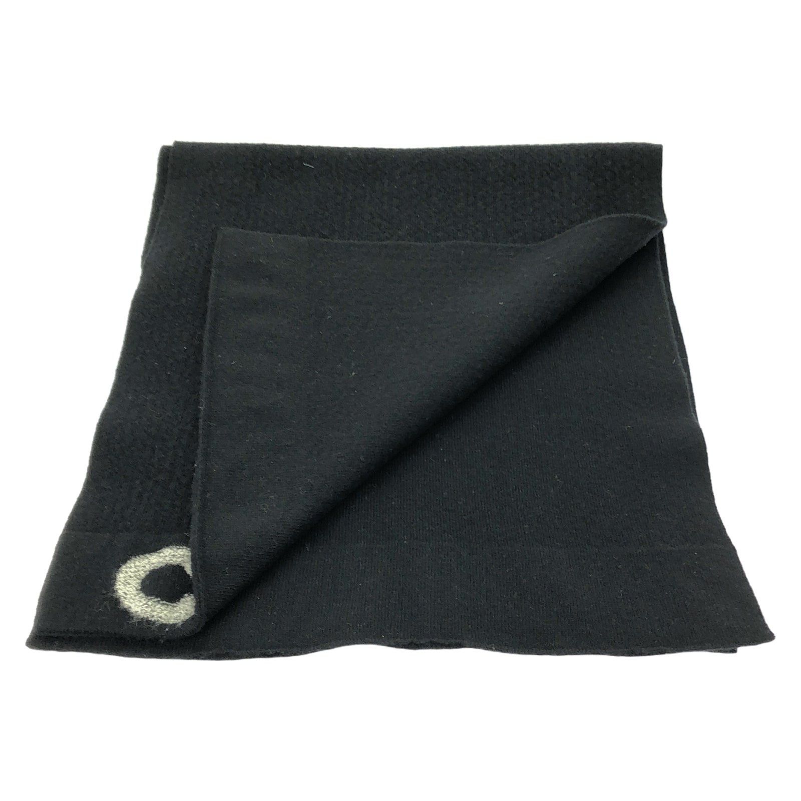 Chanel Chanel Logo Scarf Wool Black Size ONE SIZE - 2 Thumbnail
