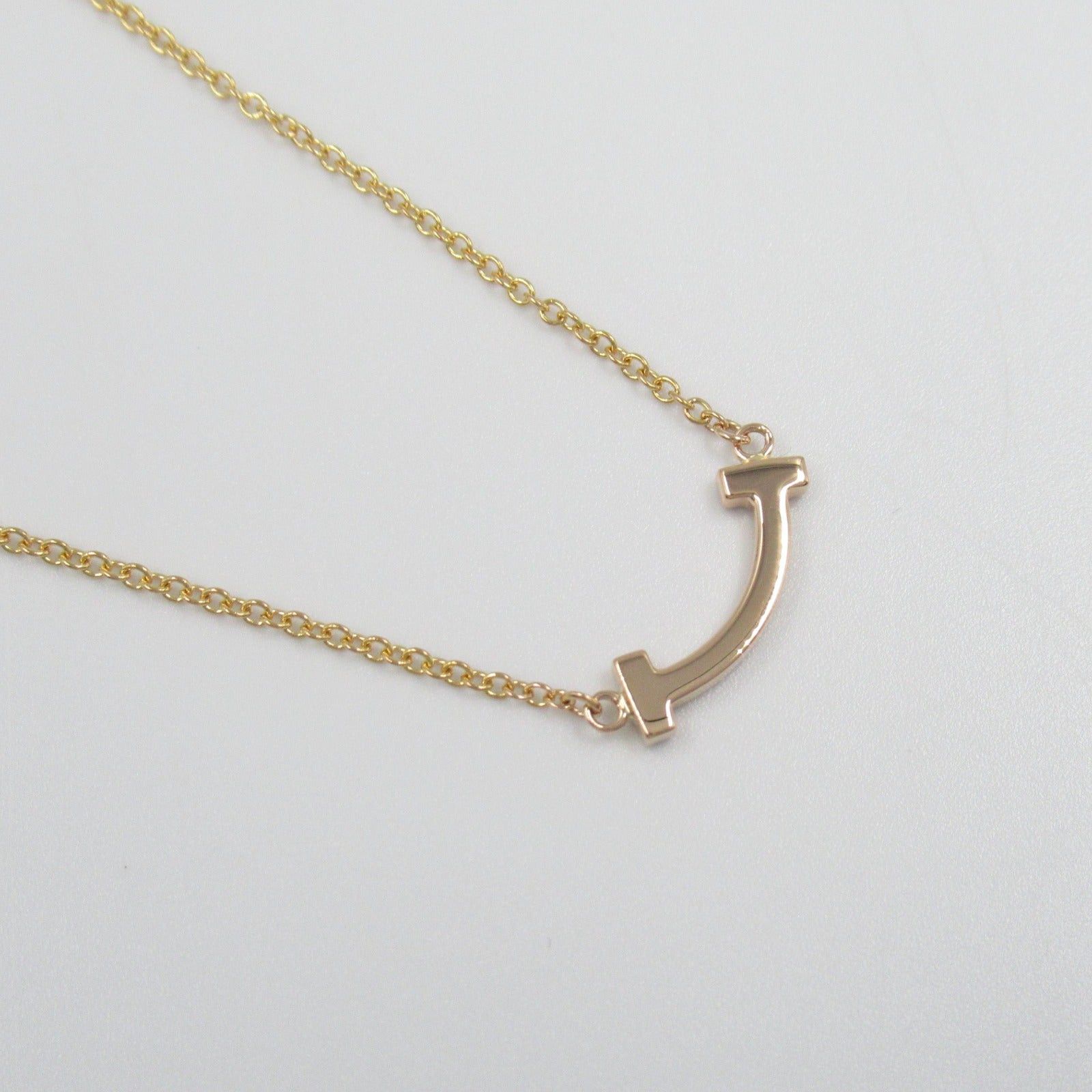 Tiffany & Co. Tiffany Co T-Smile Mini Diamond Necklace K18Pg (Pink Gold) Clear Size ONE SIZE - 7 Thumbnail