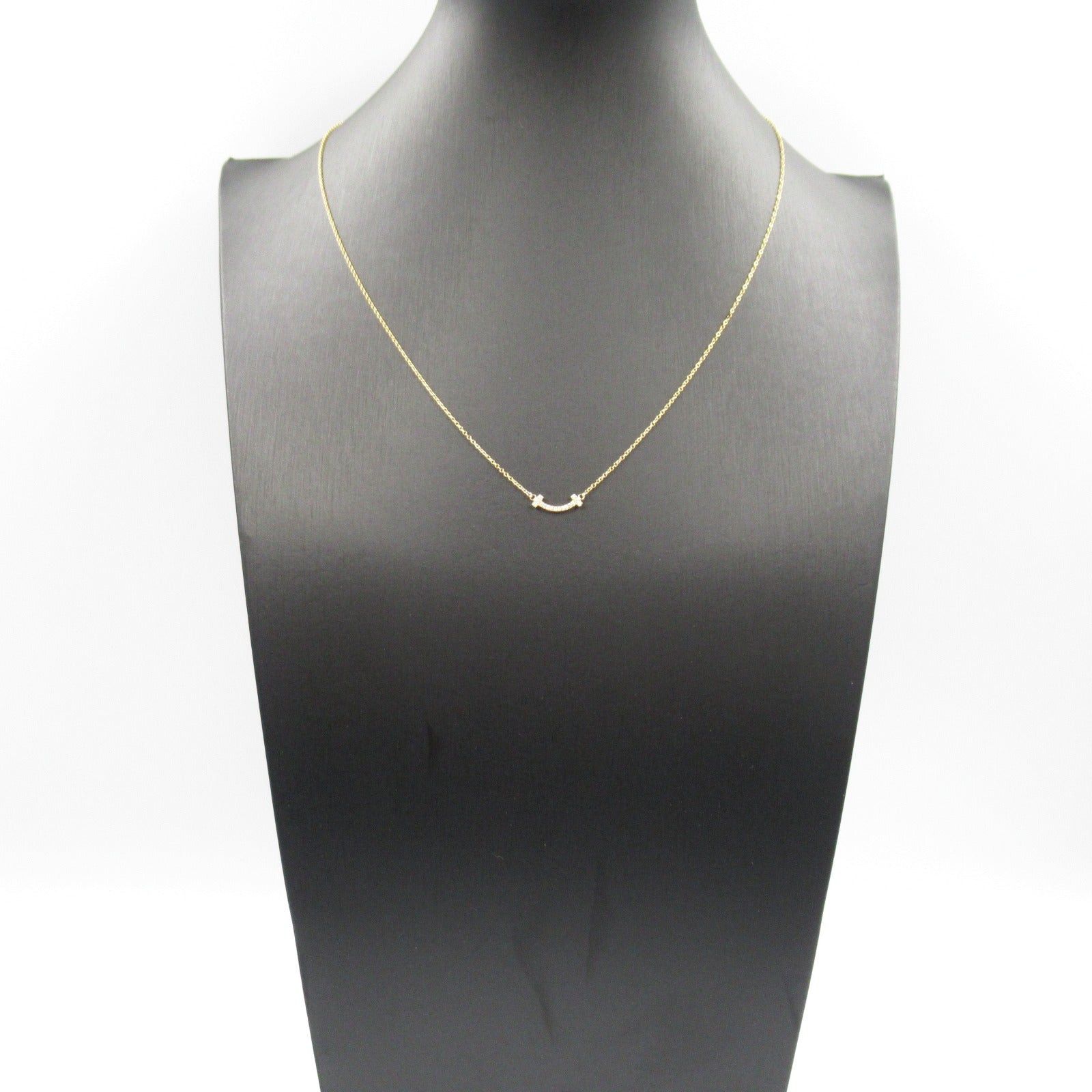 Tiffany & Co. Tiffany Co T-Smile Mini Diamond Necklace K18Pg (Pink Gold) Clear Size ONE SIZE - 9 Thumbnail