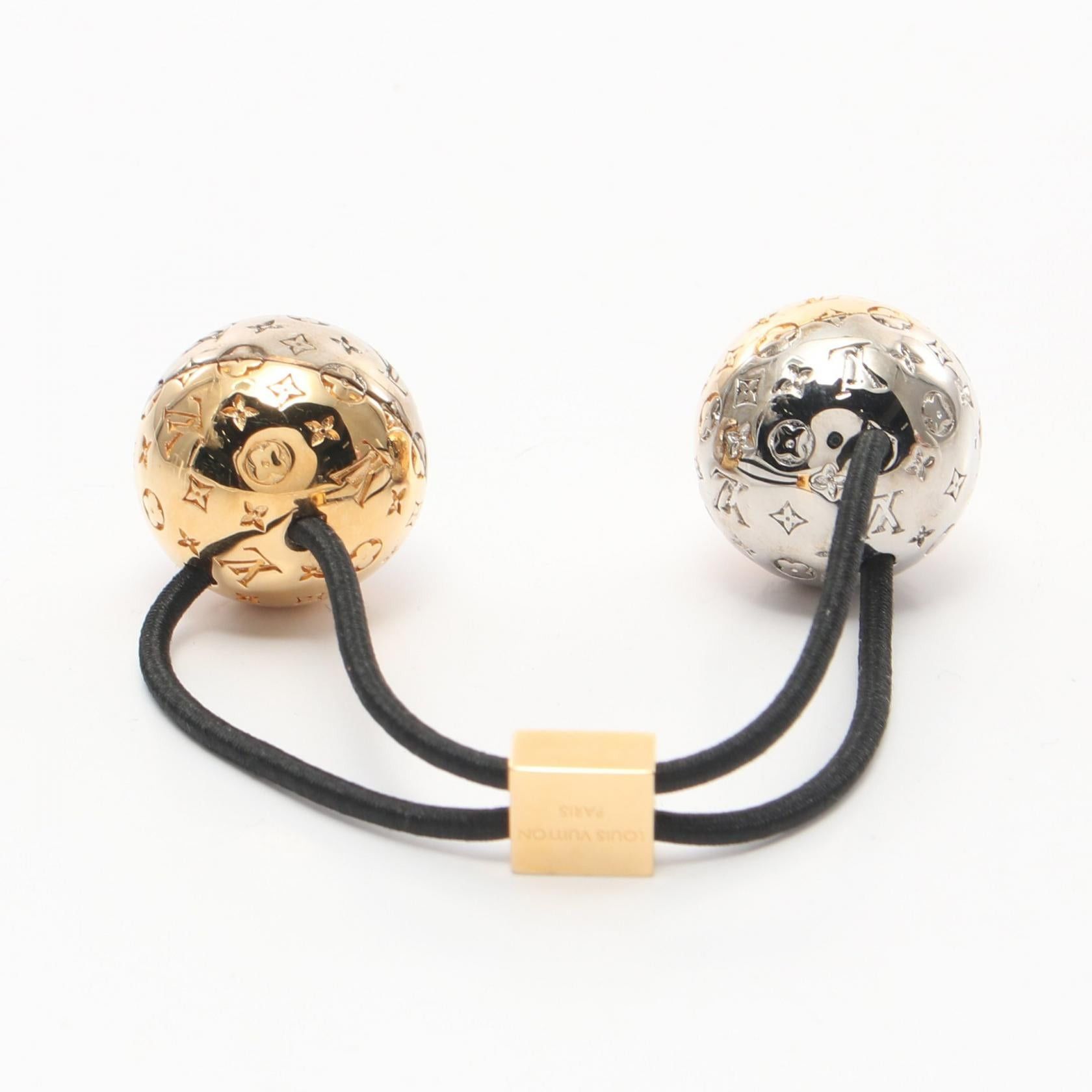Louis Vuitton Louis Vuitton Scrunchie Nanogram Planet Lv Hair Rubber Accessory Gp Silver Gold Size ONE SIZE - 2 Thumbnail