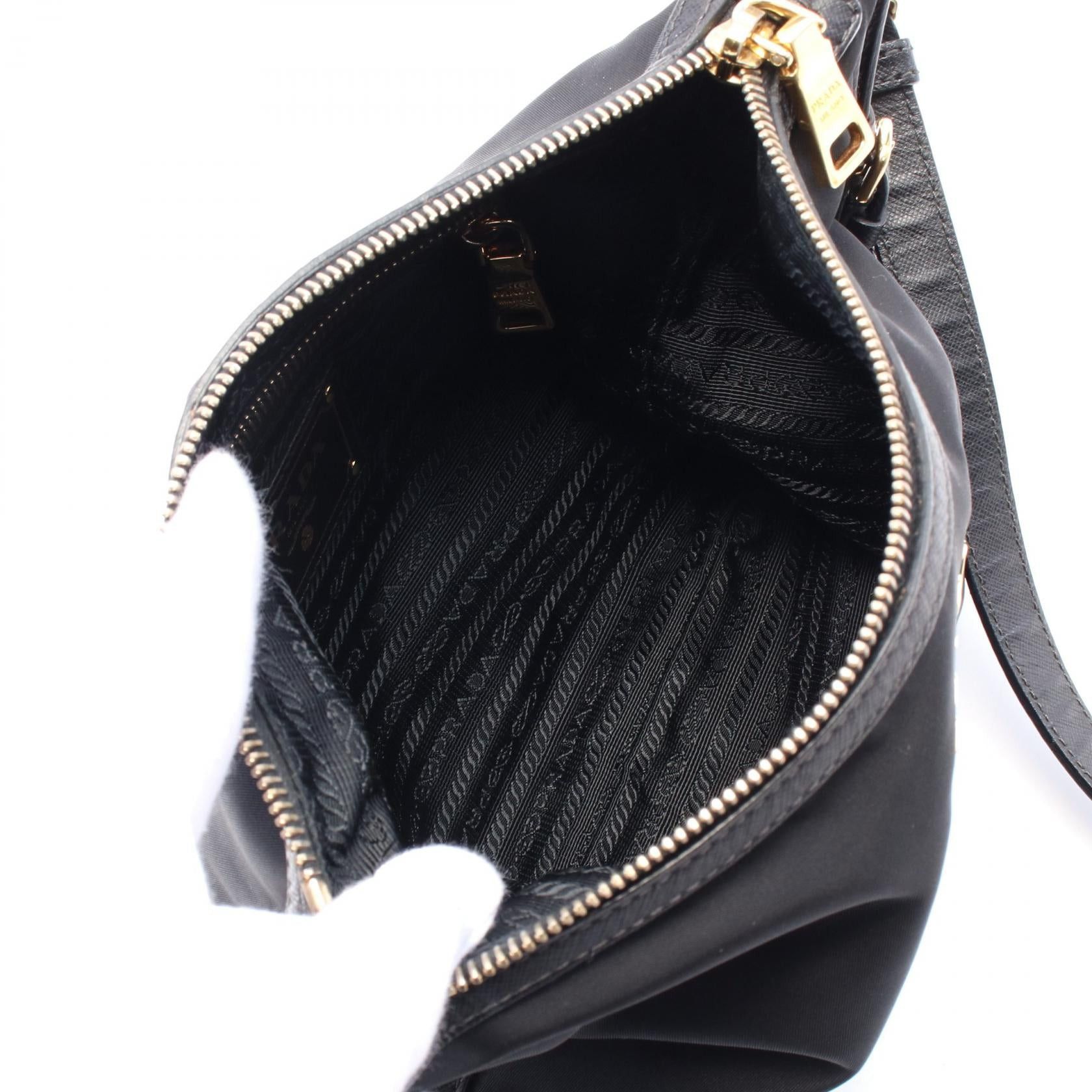 Prada Prada Shoulder Bag Nylon Leather Black Size ONE SIZE - 3 Thumbnail