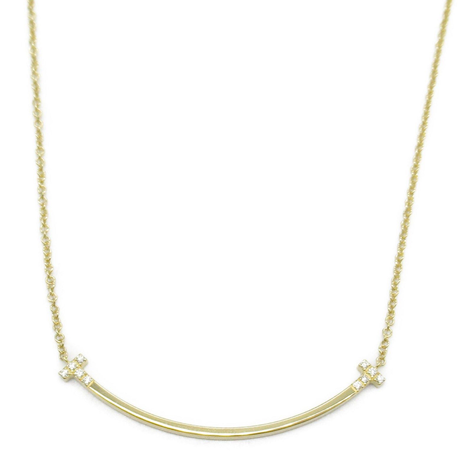 Tiffany & Co. Tiffany Co T-Smile Small Necklace Diamond K18 
