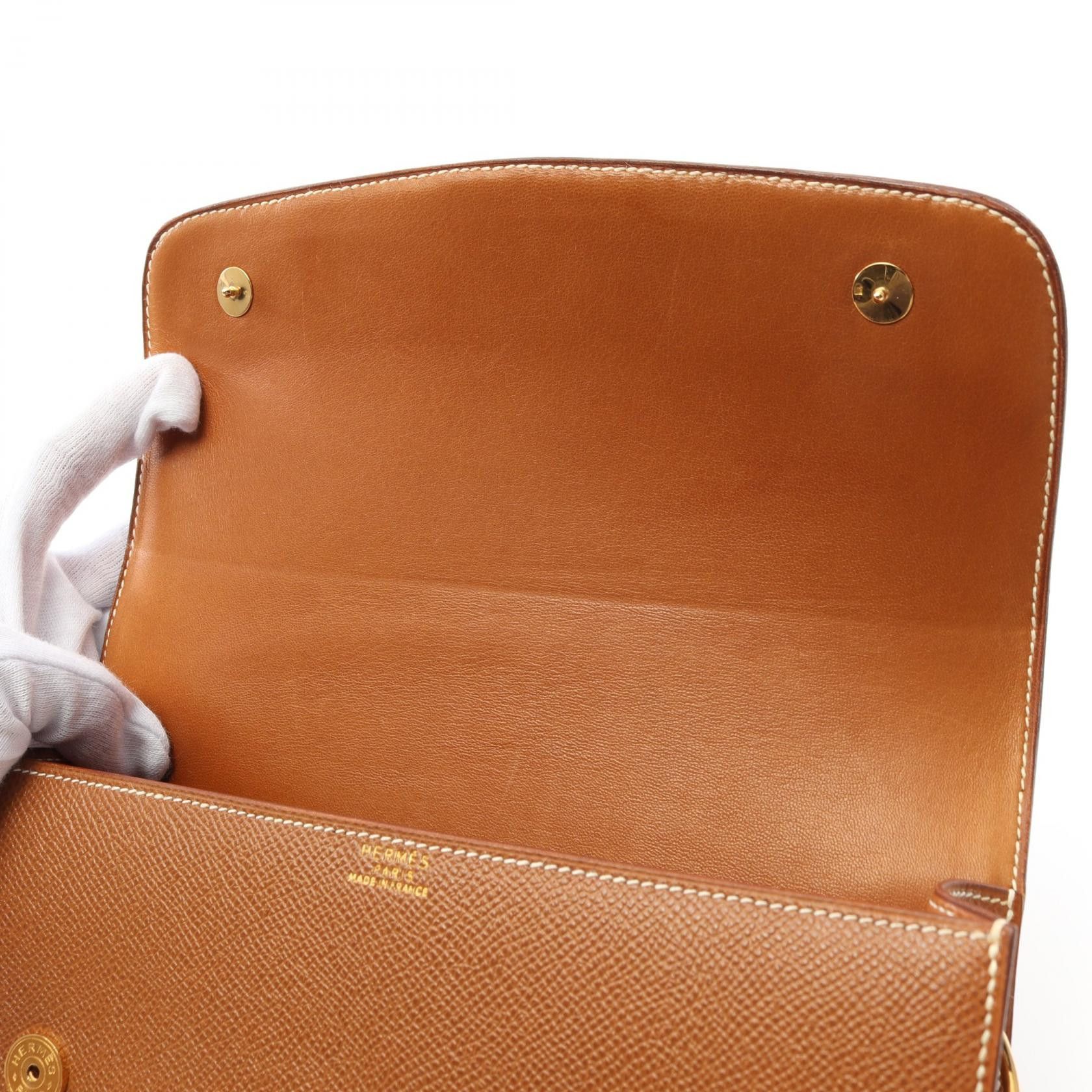 Hermes Hermes Dogon Medor Gold Shoulder Bag Courchevel Light Brown Hardware Stamp Size ONE SIZE - 6 Thumbnail