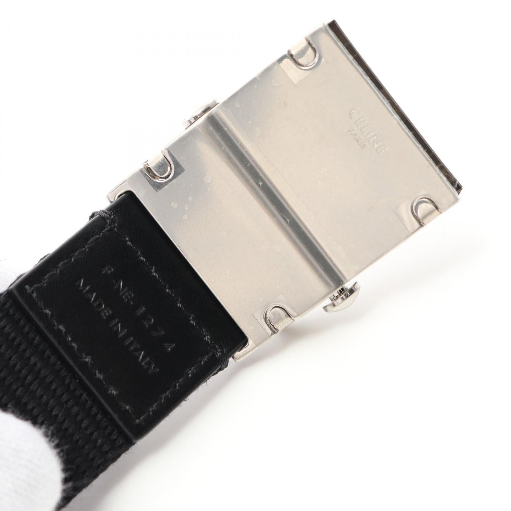 Celine Celine Large Skater Belt Canvas Black Size ONE SIZE - 3 Thumbnail