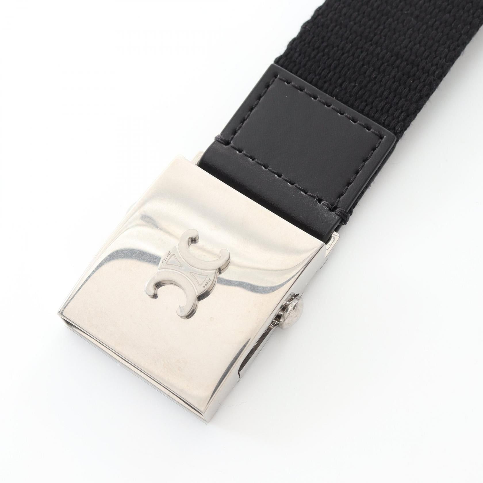Celine Celine Large Skater Belt Canvas Black Size ONE SIZE - 2 Thumbnail