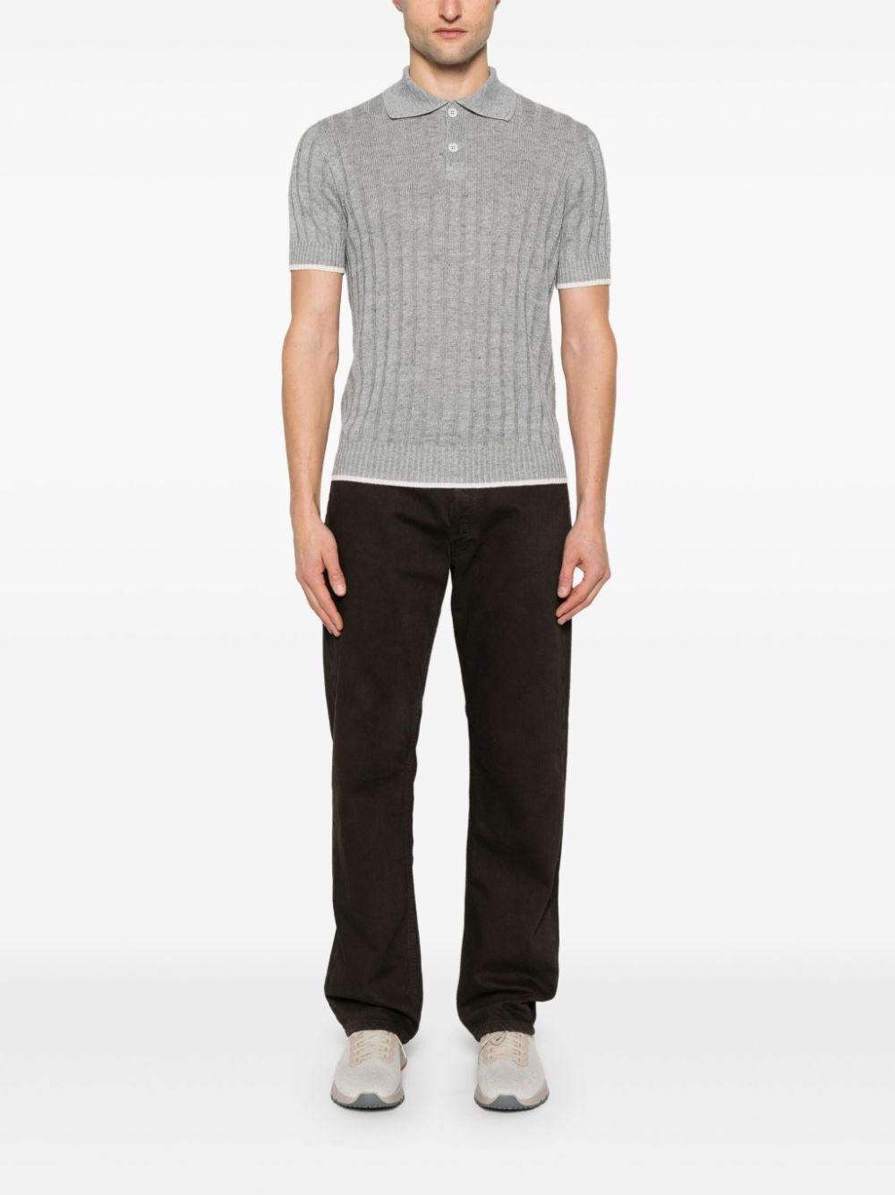 Brunello Cucinelli Short Sleeve Polo-Neck Sweater Size US XL / EU 56 / 4 - 2 Thumbnail