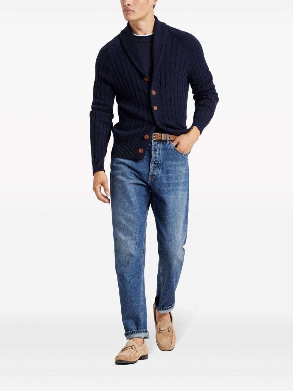 Brunello Cucinelli Silk And Cotton Jersey Crew-Neck T-Shirt With Faux-Layering Size US XS / EU 42 / 0 - 2 Thumbnail