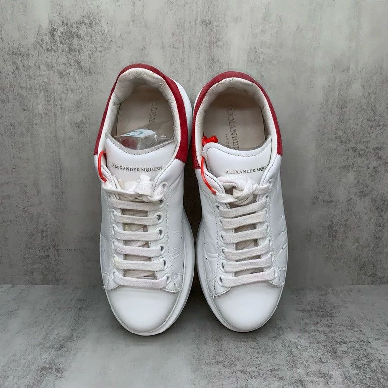 Alexander McQueen Alexander McQueen White Sneakers with Red Heel Size US 8 / IT 38 - 6 Thumbnail