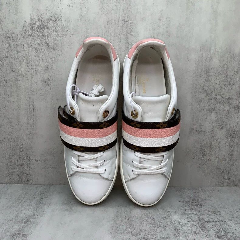 Louis Vuitton White Pink Velcro Sneakers Size 38.5 Size US 8 / IT 38 - 6 Thumbnail