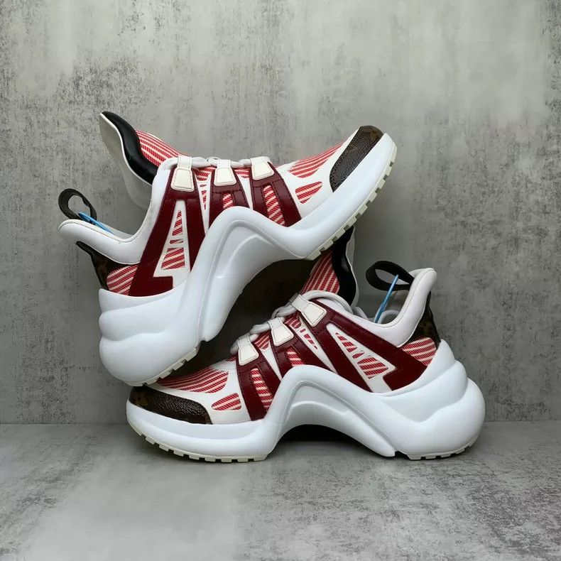 Louis Vuitton Red Striped Dad Sneakers Size 37 Size US 7 / EU 40 - 3 Thumbnail