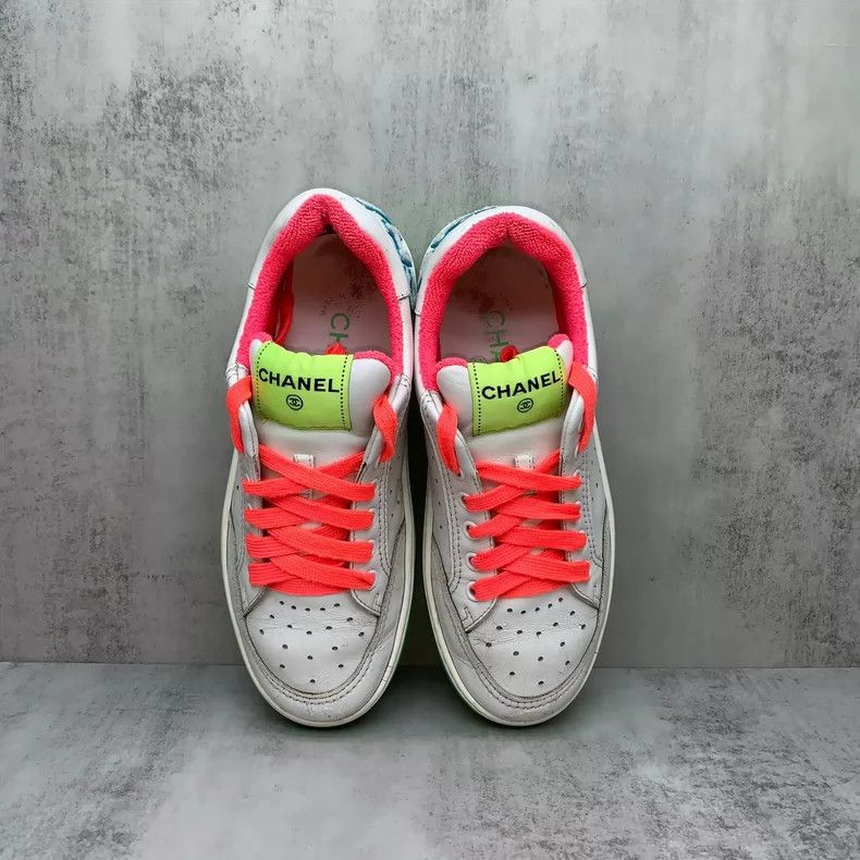 Chanel Chanel White Sneakers with Neon Accents Size US 8 / IT 38 - 6 Thumbnail