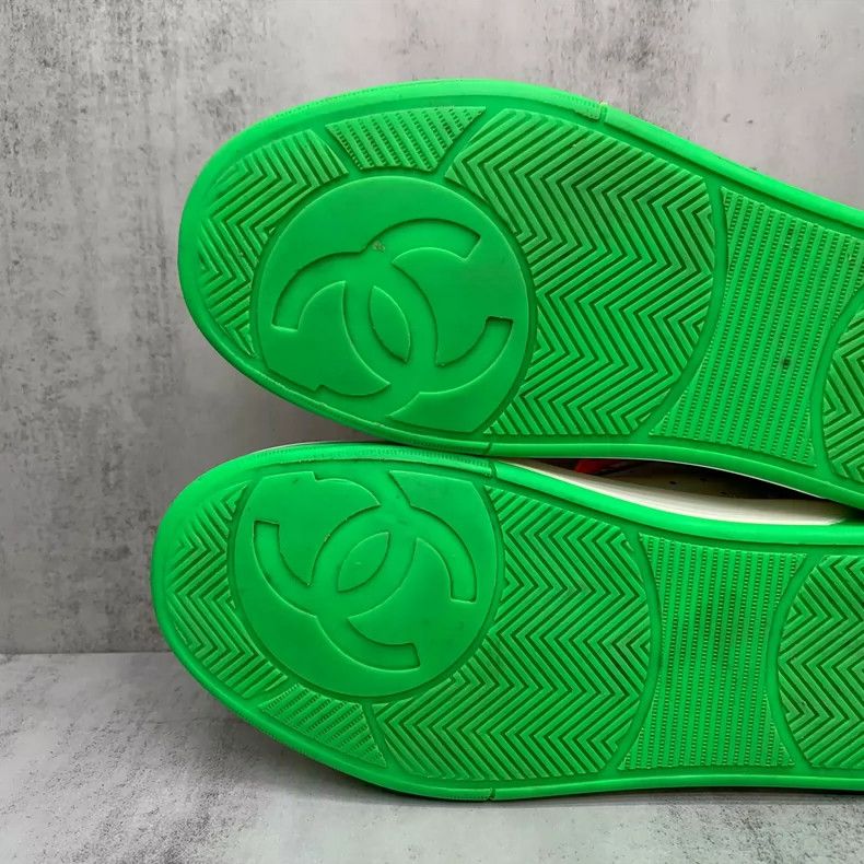 Chanel Chanel White Sneakers with Neon Accents Size US 8 / IT 38 - 8 Thumbnail