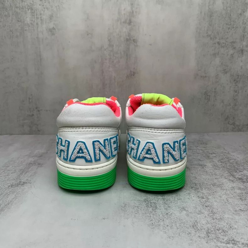 Chanel Chanel White Sneakers with Neon Accents Size US 8 / IT 38 - 5 Thumbnail