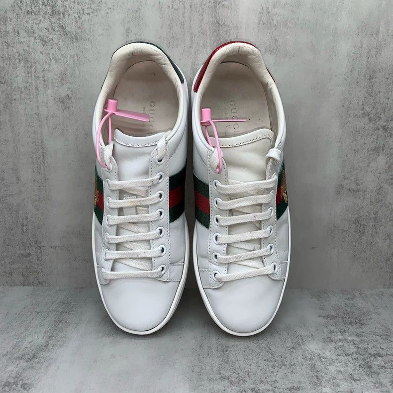 Gucci Gucci White Bee Sneakers Size 35 Size US 6 / IT 36 - 6 Thumbnail