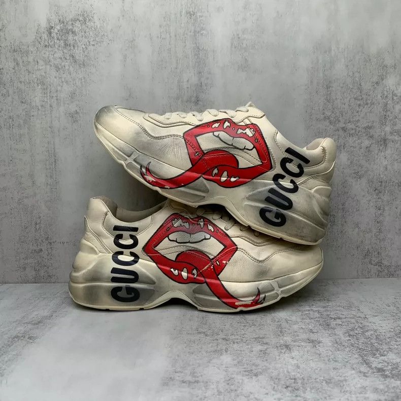Gucci Gucci Red Lips Distressed Dad Sneakers Size 37 Size US 7 / EU 40 - 2 Thumbnail
