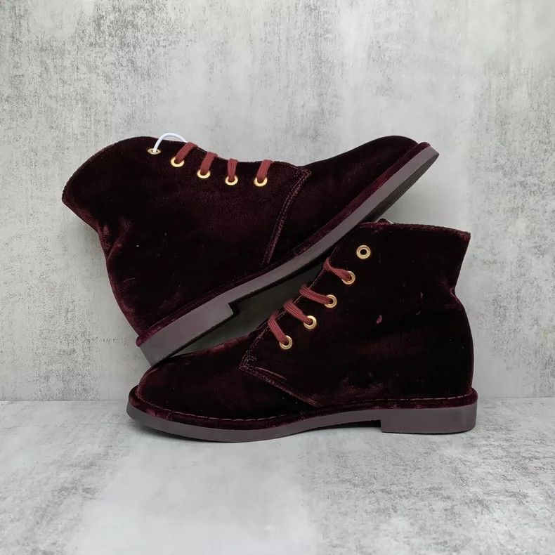 Chanel Chanel Burgundy Velvet Ankle Boots Size 36.5 Size US 6 / IT 36 - 3 Thumbnail