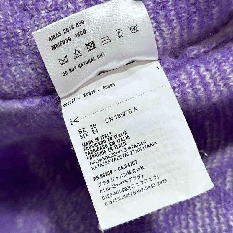Prada Purple Diamond Pattern Knitted Cardigan Size M / US 6-8 / IT 42-44 - 5 Thumbnail